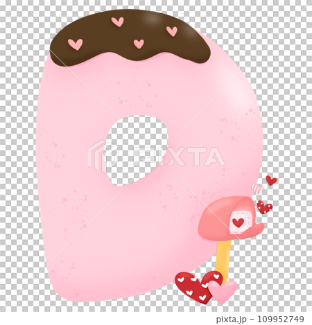 Cute hand drawn alphabet letter D with heart of Valentine day concept PNG Cute hand drawn alphabet letter D with heart of Valentine day concept PNG 109952749