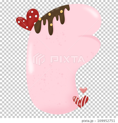 Cute hand drawn alphabet letter F with heart of Valentine day concept PNG Cute hand drawn alphabet letter F with heart of Valentine day concept PNG 109952751