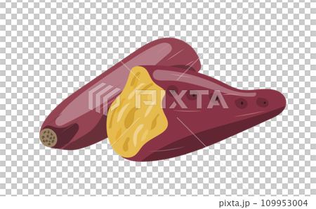 断面が見えるさつまいものベクターイラスト 断面が見えるさつまいものベクターイラスト 109953004