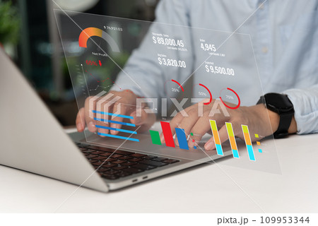 Big data analytics and business intelligence BI Key Performance Indicators kpi. Business chart report marketing information analysis investment finance virtual screen concept. Big data analytics and business intelligence BI Key Performance Indicators kpi. Business chart report marketing information analysis investment finance virtual screen concept. 109953344