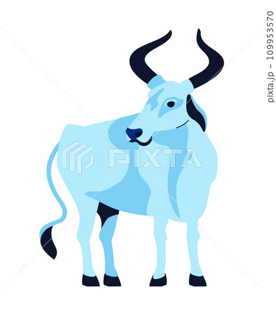 Indian sacred cow - modern flat design style single isolated image 109953570