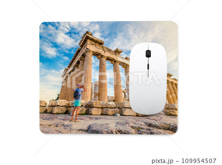 Computer mouse on mat with print Computer mouse on mat with print 109954507