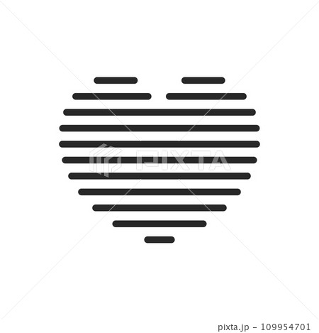 Striped Heart Icon - Linear Vector Pictogram for Modern Abstract Love Symbol in Line Pattern, Trendy Valentine's Day Vector Illustration for Stylish Designs Striped Heart Icon - Linear Vector Pictogram for Modern Abstract Love Symbol in Line Pattern, Trendy Valentine's Day Vector Illustration for Stylish Designs 109954701