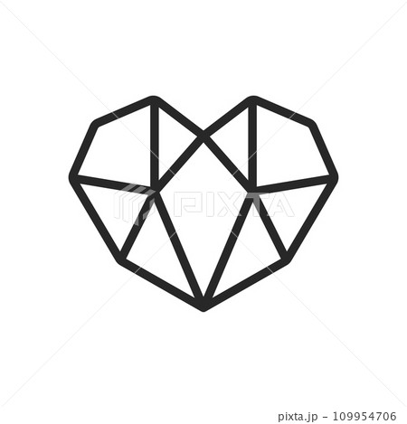 Geometric Heart Icon - Abstract Triangular Linear Vector Pictogram for Valentine's Day and Contemporary Art Illustrations Geometric Heart Icon - Abstract Triangular Linear Vector Pictogram for Valentine's Day and Contemporary Art Illustrations 109954706
