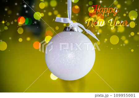 New Year's toys, decorations and other items on a green abstract background. New Year's toys, decorations and other items on a green abstract background. 109955001