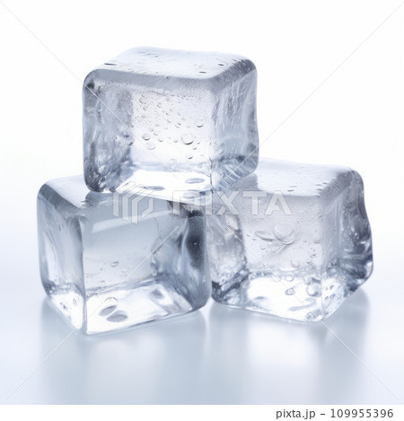 Ice cubes isolated on white background 109955396