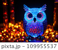a magic owl made of color glass mystery spectral glowing fire eye 109955537