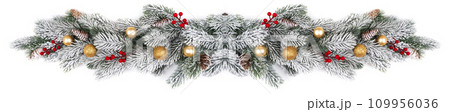 christmas border isolated on white 109956036