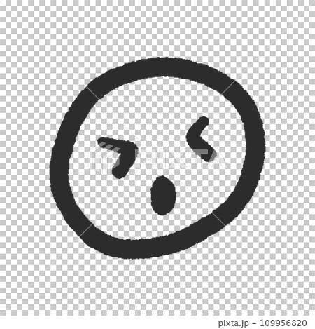 Hand-drawn cute emoticon frowning - simple line drawing emoticon design material 109956820