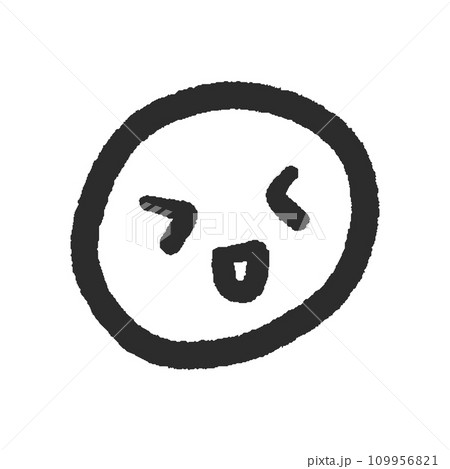 手書きのかわいい笑顔の顔文字 - シンプルな線画の絵文字のデザイン素材 手書きのかわいい笑顔の顔文字 - シンプルな線画の絵文字のデザイン素材 109956821