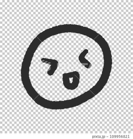 手書きのかわいい笑顔の顔文字 - シンプルな線画の絵文字のデザイン素材 手書きのかわいい笑顔の顔文字 - シンプルな線画の絵文字のデザイン素材 109956821