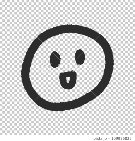 手書きのかわいい笑顔の顔文字 - シンプルな線画の絵文字のデザイン素材 手書きのかわいい笑顔の顔文字 - シンプルな線画の絵文字のデザイン素材 109956823