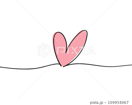 Heart continuous one line drawing. Valentines Day trendy minimalist concept. Vector illustration 109958067