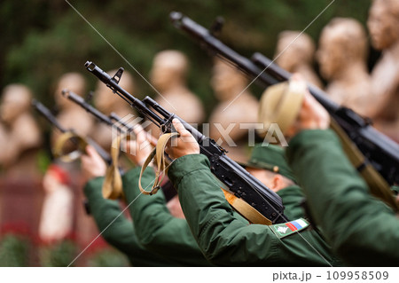 Firing from automatic weapons in honor of Victory Day Firing from automatic weapons in honor of Victory Day 109958509