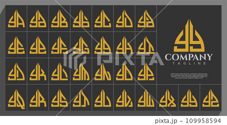 Luxury line arch dome letter Y YY logo design set Luxury line arch dome letter Y YY logo design set 109958594