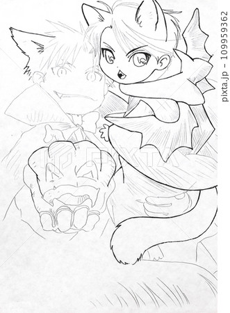 Drawing in the style of anime. The image of a fictional characte 109959362