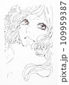 Drawing in the style of anime. Picture of a girl in the picture 109959387