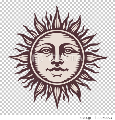 sun icon with face sun icon with face 109960093
