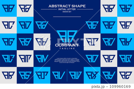 Modern line abstract trapezium letter A AA logo design set 109960169