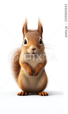AI-generated content. A close up of a cute squirrel against white background AI-generated content. A close up of a cute squirrel against white background 109960842