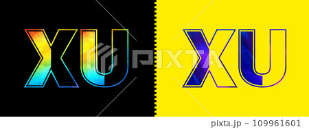 Letter XU logo design vector template. Creative modern luxurious logotype for corporate business identity Letter XU logo design vector template. Creative modern luxurious logotype for corporate business identity 109961601