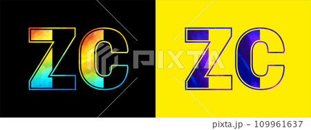 Initial letter ZC logo Icon vector design template. Premium luxurious logotype for corporate business identity 109961637