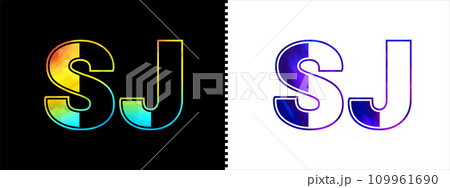 Letter SJ logo design vector template. Creative modern luxurious logotype for corporate business identity 109961690