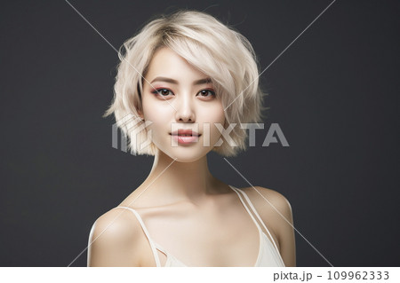 金髪 ショートカット女性 109962333