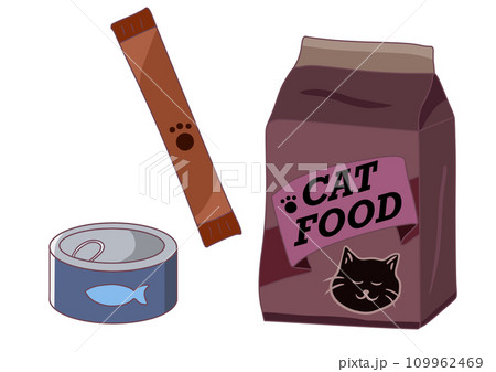 キャットフード　イラストセット 109962469