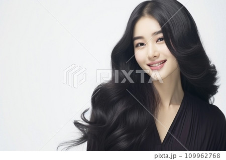 黒髪ロングヘアー 日本人女性 109962768