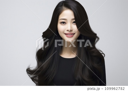 黒髪ロングヘアー 日本人女性 黒髪ロングヘアー 日本人女性 109962782