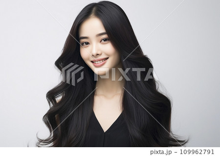 黒髪ロングヘアー 日本人女性 109962791