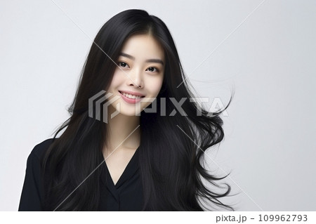 黒髪ロングヘアー 日本人女性 109962793