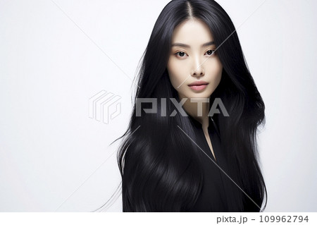 黒髪ロングヘアー 日本人女性 黒髪ロングヘアー 日本人女性 109962794