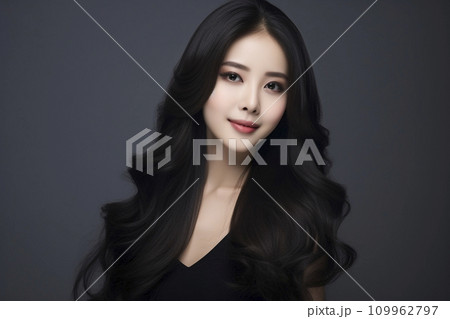 黒髪ロングヘアー 日本人女性 黒髪ロングヘアー 日本人女性 109962797