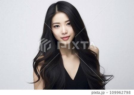 黒髪ロングヘアー 日本人女性 黒髪ロングヘアー 日本人女性 109962798