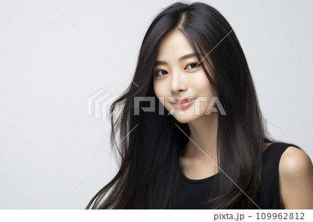 黒髪ロングヘアー 日本人女性 黒髪ロングヘアー 日本人女性 109962812