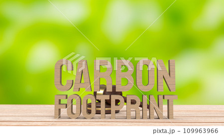 The  carbon footprint wood for climate change or eco concept 3d rendering. 109963966