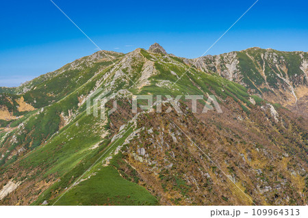 長野県中央アルプス縦走登山千畳敷から空木岳 木曽駒ヶ岳と宝剣岳 長野県中央アルプス縦走登山千畳敷から空木岳 木曽駒ヶ岳と宝剣岳 109964313
