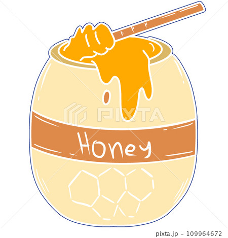 illustration of jar of honey illustration of jar of honey 109964672