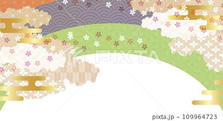 桜　ひな祭り　春　和柄　背景	 109964723