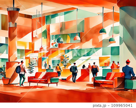 lounge of an airport Interior lounge of an airport Interior 109965041