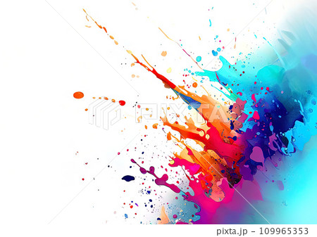 colorful splashes of paint  colorful splashes of paint  109965353