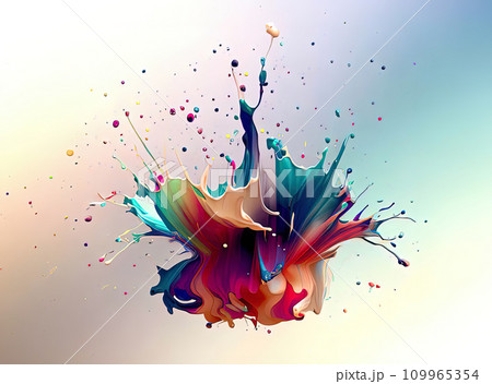 colorful splashes of paint  109965354