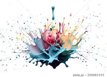 colorful splashes of paint  colorful splashes of paint  109965355