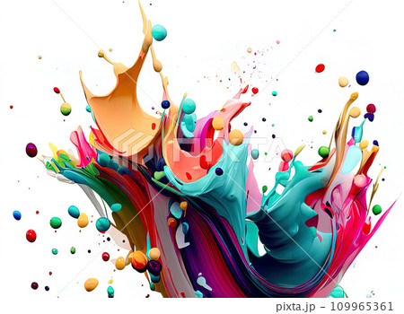 colorful splashes of paint  109965361