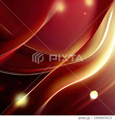Luxury red color background with golden line elements and curve light effect decoration and bokeh  109965615