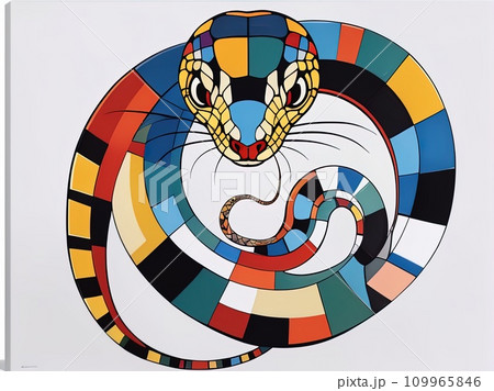 abstract painting of snake abstract painting of snake 109965846