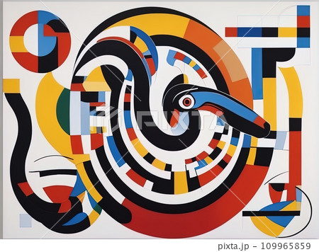abstract painting of snake abstract painting of snake 109965859