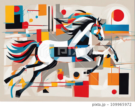 abstract painting of a horse abstract painting of a horse 109965972